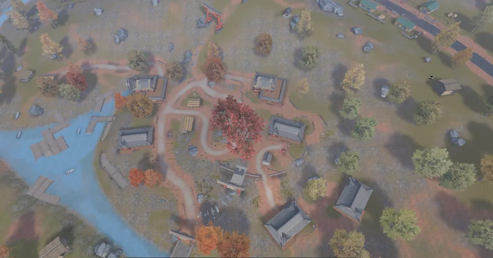 Locais de rotação no Mapa Alpine no Free Fire