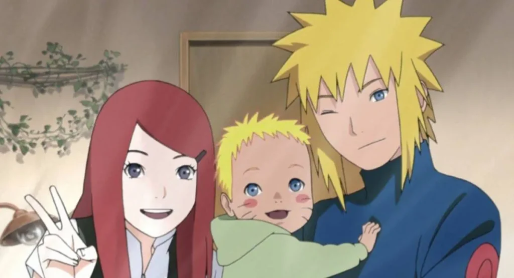 Naruto, Minato y Kushina